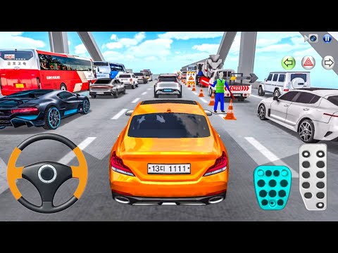 New Eight Lane Highway Driving Orange Mercedes Car - 3D Driving Class 2025 - iOS Android Gameplay