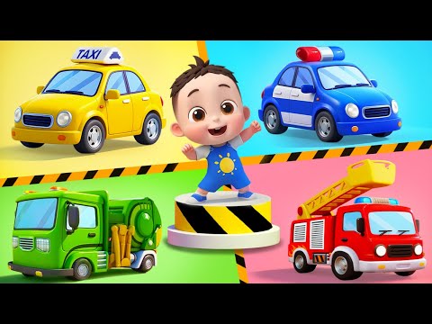 Five Rescue Vehicles Song 🚓🚒🚂🚛🚕 | Fire Truck, Police Car & More | LiaChaCha Baby Songs