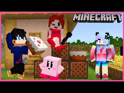 minecraft มายคราฟแกล้งหรือจีบพี่เคนแปลงร่างเป็นgirl friend สาวชุดแดง