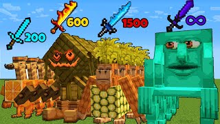 Which Sword is the Stongest vs New Italian Brainrot Bosses - Minecraft Battle