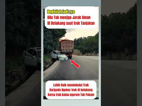Mobil MAHAL Rusak karena truk mundur saat menanjak #short #truk #driver #trending #mobil #driving