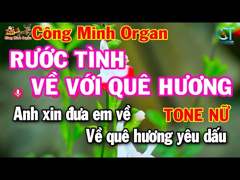 Rước Tình Với Quê Hương Tone Nữ ( Dm ) Karaoke Nhạc Sống