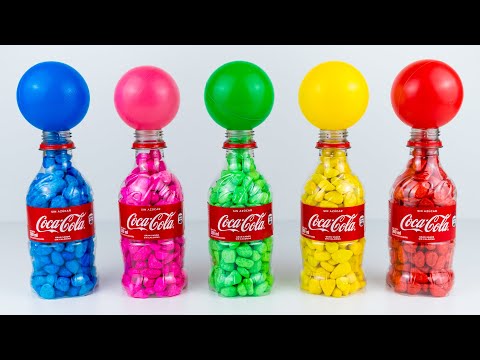 Satisfying Video l How To Make 5 Rainbow Coca Cola Bottle With Beads ASMR - Satisfying Beads Video