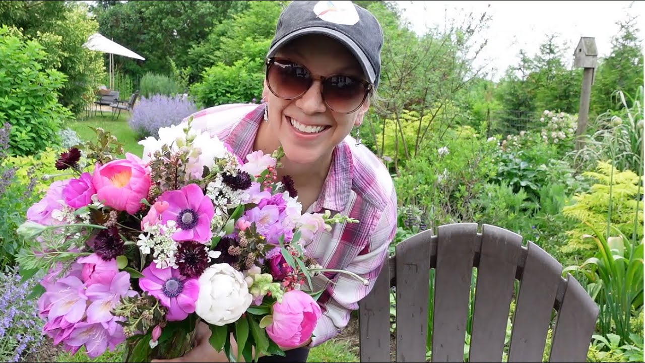Purple Planting Party & Peony Arrangement