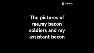 the pictures of me,my bacon soldiers and my assistant bacon