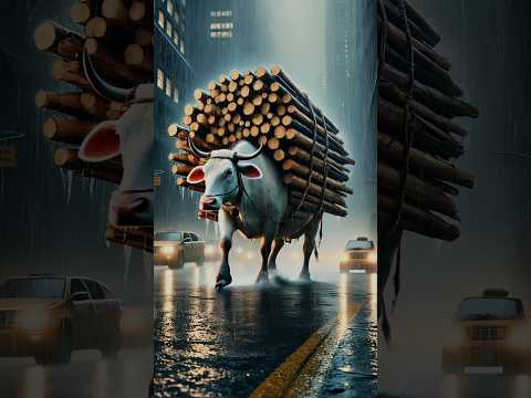 Beautiful story of hardworking cow and monkey #shorts #animals #trendingshorts #ytshorts #viral #ai