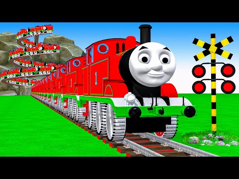 【踏切アニメ】あぶない電車 3 TRAIN Thomas vs Fumikiri 3D Railroad Crossing Animation #1 #1million