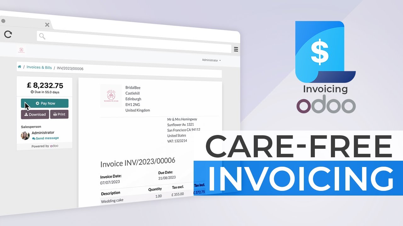 Odoo Invoicing - Hassle-free invoicing for your business | 27.07.2023

Odoo Invoicing is a free and user-friendly solution to manage your billing process. Create professional invoices on the go, on any ...