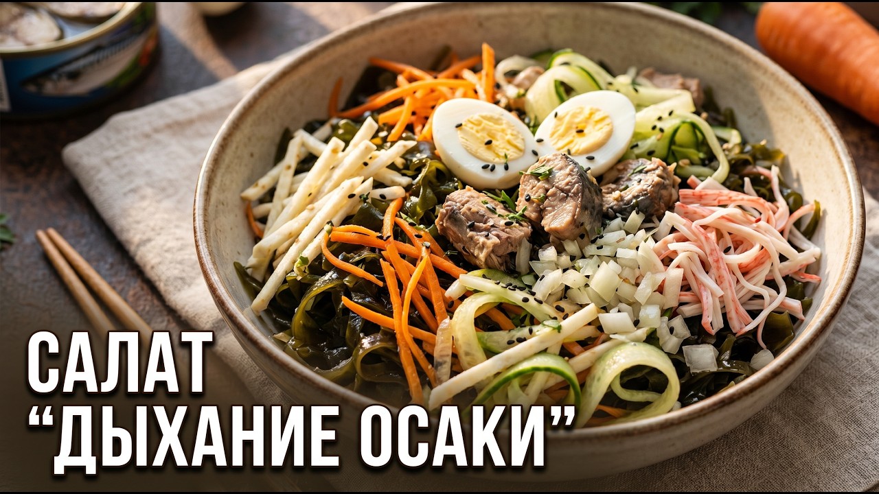 Салат для женщин Дыхание Осаки, рецепты для худеющих. Вкусная и полезная еда. Легкие закуски.