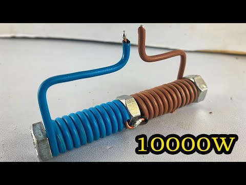 I make 10000W electricity energy with bolts use pcv copper wire free #technology #engineering