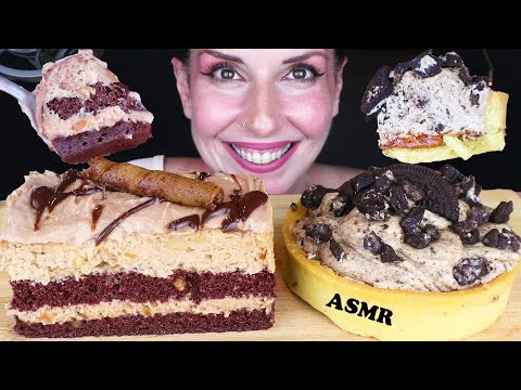 FERRERO ROCHER CHOCOLATE MOUSSE CAKE & OREO COOKIE TART 🍰 | ASMR Mukbang - 먹방 | Real Eating Sounds