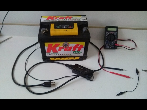 13  - Como Carregar Bateria de Carro com Fonte Notebook de 18 a 24V. (improvisado de carga lenta)