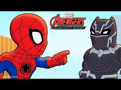 Los Vengadores de Marvel RhymeTime: Black Panther y Spiderman trabajan juntos.