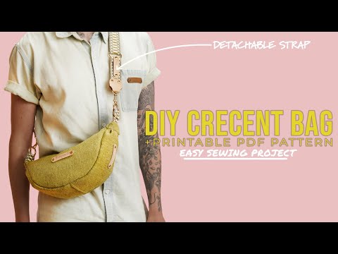 DIY Crescent Crossbody Bag with STEP BY STEP INSTRUCTIONS + Printable PDF Pattern (EASY TO MAKE BAG)