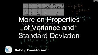 More on Properties of Variance and Standard Deviation