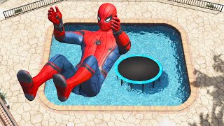 GTA 5 Water Ragdolls Spiderman Jumps/Fails (Euphoria Physics | Funny Moments)