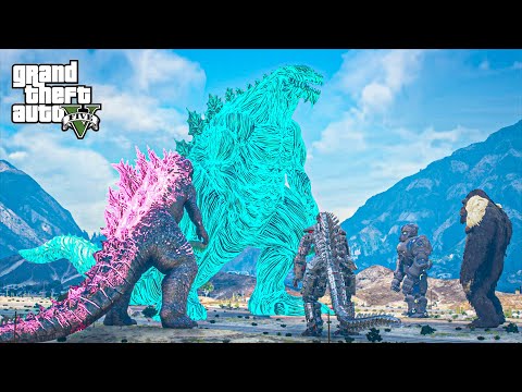 GTA 5 Mods - Godzilla Earth vs Godzilla 2024, Mechagodzilla, Kong & Mechani Kong