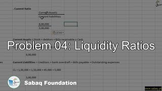 Problem 04: Liquidity Ratios