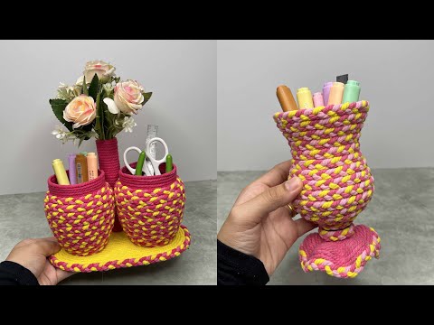 DIY Two Beautiful Plastic Bottle Crafts | ide kreatif tempat pensil botol air mineral