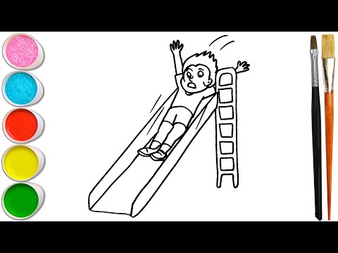 How To Draw Boy Playing in The Park | Easy Drawing