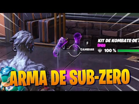 COMO CONSEGUIR EL ARMA DE SUB-ZERO Y COMO FUNCIONA EN FORTNITE - KIT DE KOMBATE DE SUB ZERO