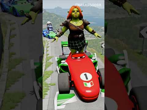 Weird Cars and Motorcycles Going to Push by Bollard Spikec Crush in BeamNG.drive