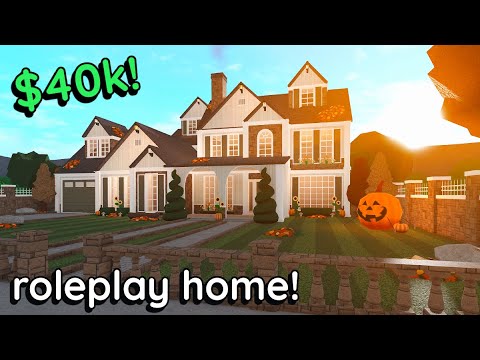 40k Bloxburg Fall Family Roleplay House Build: 2 Story Tutorial *WITH VOICE*