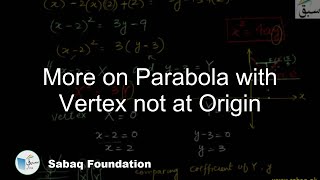 More on Parabola with Vertex not at Origin