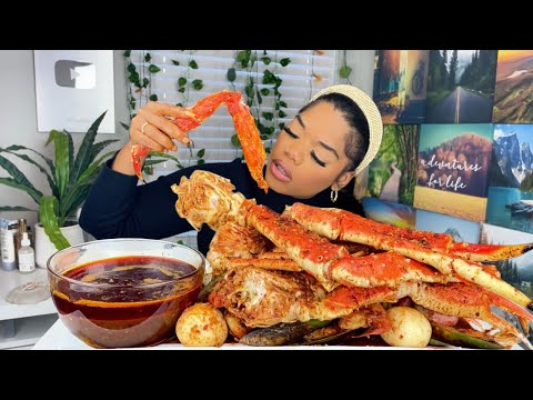 KING CRAB SEAFOOD BOIL MUKBANG | SEAFOOD BOIL MUKBANG| DESHELLED