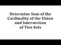 Understanding Set Cardinality