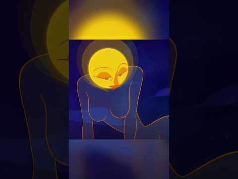 This moon got jealous so she erased the stars #shorts #animationshort