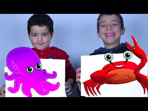 Educational activitiy for children with Finger Paints and Coloring