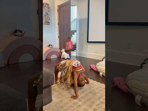 BIG Sister Challenges LITTLE Sister to do a bridge…. and this happened. #shorts