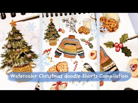 Cozy Watercolor Winter Doodle: Shorts Compilation