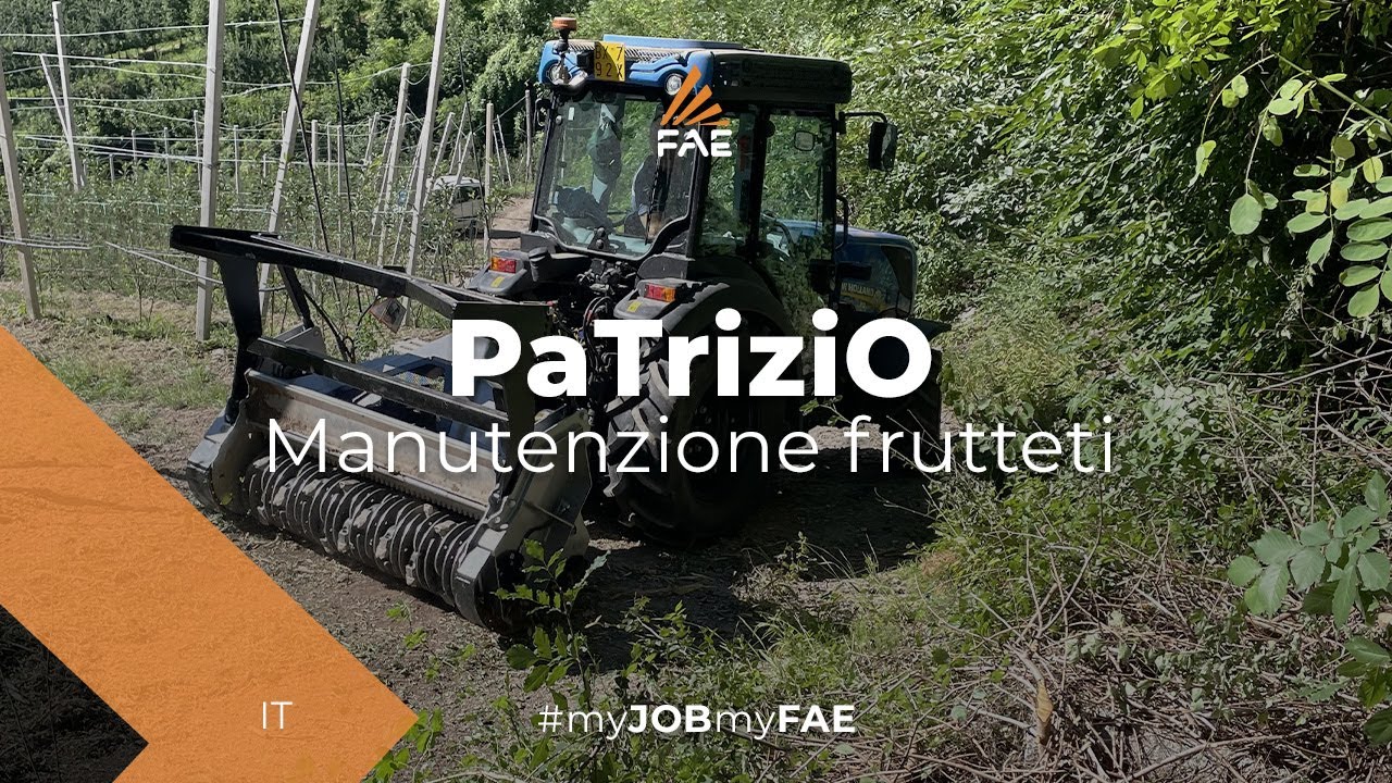 Video - FAE PaTriziO - Der FAE Forstmulcher mit einem New Holland Traktor in einer Apfelplantage