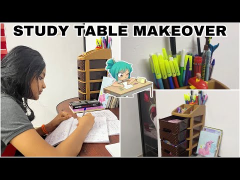 Study table Makeover 2024~2025   #studytableorganization😍 Easy ആയി ഒരു Study Table സെറ്റ് ആക്കാം👍🏻