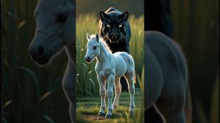 The baby horse 🐎 catch by panther then😭 #shorts #ai