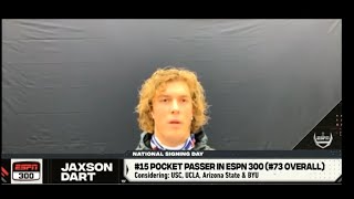 Jaxson Dart (Utah) 2021 4 star QB announce college decision