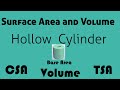 Hollow Cylinder Surface Area and Volume