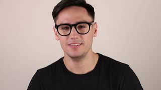 Tom Ford FT5629-B 001 Blue-Light Block Oval Shiny Black Eyeglasses