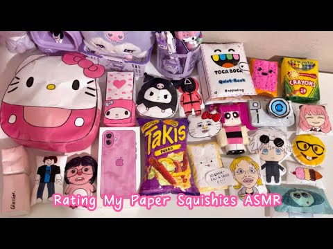 🌸rating my paper squishies ASMR🌸 paper diy | applefrog