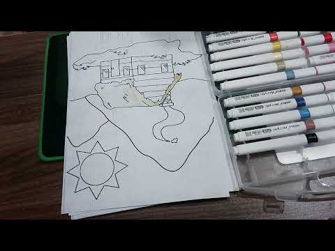 Color The House Under The Mountain And The Beautiful Sun 2