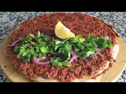 TAVADA 2 KİŞİLİK LAHMACUN TARİFİ✅ EVDE LAHMACUN KOLAY NASIL YAPILIR?💯 #lahmacun