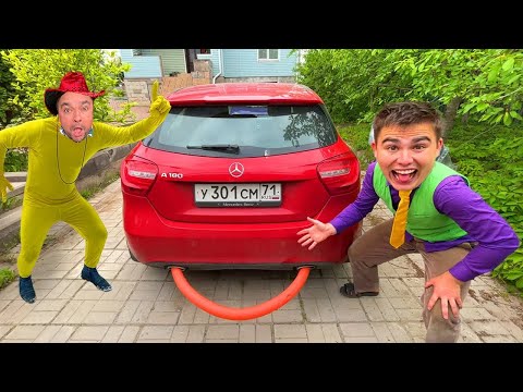 Man on Lamborghini Roadster Put Stick in Exhaust Pipe VS Mr. Joe on Mercedes