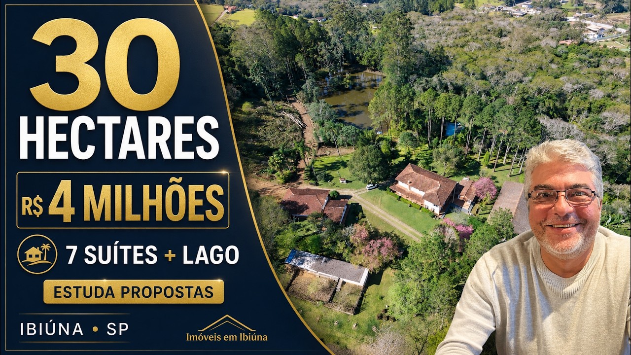 Sítio à Venda em Ibiúna SP - 30 Hectares, Lago, Piscina e 7 Suítes. Sítio à Venda em Ibiúna SP - 30 Hectares, Lago, Piscina e 7 Suítes.