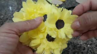 Flor Girassol de Crepon /Crepon sunflower flower