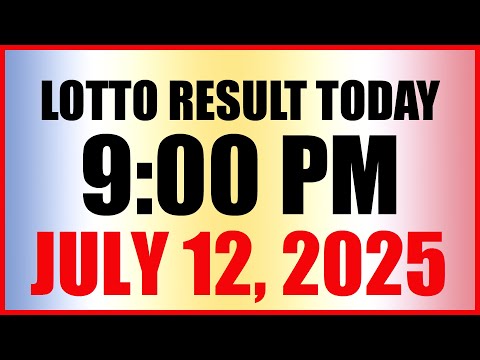 Lotto Result Today 9pm Draw July 12 2025 Swertres Ez2 Pcso