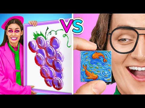 Winzige vs. riesige Kunst-Challenge 🎨🤏🖌️ Geniale Hacks & Gadgets, um deine Fähigkeiten zu verbessern