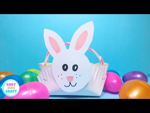 Paper Plate Bunny Basket | Easter Craft Ideas | DIY  Paper Crafts