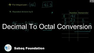 Decimal To Octal Conversion